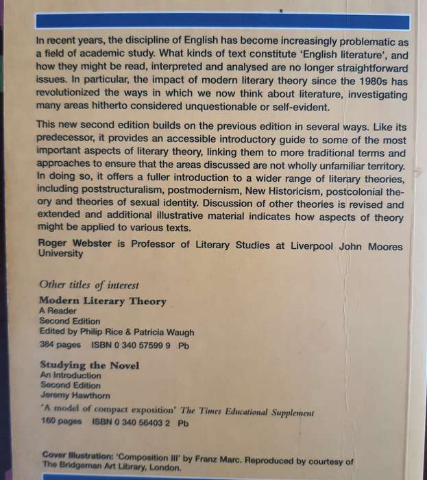 Roger Webster: Studying Literary Theory